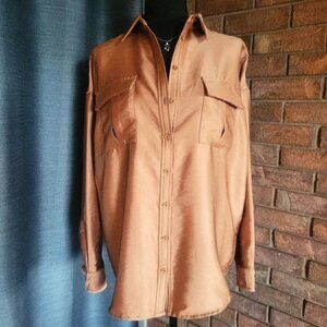 NWOT!  C/MEO COLLECTIVE On Point Button Down Long Sleeve Metallic Sheen - Size M